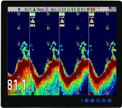 POLAR 4 FREQ. (28/50/125/200 kHz) ECHO SOUNDER - MODEL: PCF-405BB